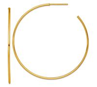 Pendientes de aro de oro amarillo macizo de 14 quilates, 1,2 x 50 mm, pulido, 50 x 50 mm de ancho, 1,2 mm de grosor, regalo de joyería para mamá, talla única, Metal, Sin piedra preciosa