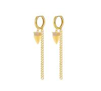 Pendientes de aro de oro con circonita cúbica, colgante de 15 x 16 mm, para mujer, cumpleaños, joyas, Chaîne pendante en zircone cubique de forme ronde, Cobre, Circonia cúbica