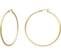 Pendientes de aro de oro de 14 quilates para mujer, aretes de oro de 14 quilates, clásicos, brillantes, redondos, pulidos, grandes, para mujer, 20mm, Oro de 14 quilates, Sin piedra preciosa