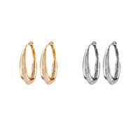 Pendientes de aro de oro y plata para mujer, anchos, gruesos, hipoalergénicos, elegantes, exquisitos, para mujer, para uso diario, ocio, fiesta, accesorios, regalo, Klein, Plata, Circonia cúbica