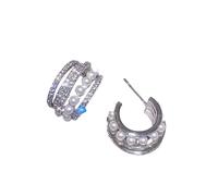 Pendientes de aro de perla simulada de lujo Joyería de ceremonia de compromiso femenino con accesorios brillantes y elegantes regalo