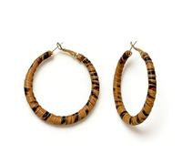Pendientes de aro de piel trenzada, diámetro exacto de 3 cm, elegantes pendientes de aleación de hierro para mujer (peso 9 g)