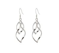 Pendientes de aro de plata brillantes de doble aleación, a la moda, para mujer, supercapas, aretes clásicos de plata para mujer, talla única, Metal