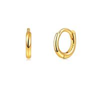 Pendientes de aro de plata de ley 925 de 6/7/8/9/10/13/15 mm, chapados en oro plateado, cartílago, tragus, hélice, caracola, aretes de aro para mujeres y hombres, aros finos de 1,3 mm de grosor, Plata