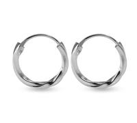 Pendientes de aro de plata de ley 925 trenzados, anillo de nariz, aretes de cartílago, aro de daith, anillo de habitación, anillo de hélice, 10mm Diameter, Plata serling 925 Chapado en plata, Sin