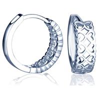 Pendientes de aro de plata de ley 925 Yumilok Jewelry - hipoalergénicos, diseño con corazones