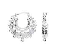 Pendientes de aro de plata de ley estilo victoriano gitano, 20 mm