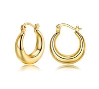 Pendientes de aro de plata de ley para mujer, aretes de aro gruesos e hipoalergénicos, aretes de aro para niñas y hombres (diámetro exterior: 18 mm/20 mm), Plata de ley