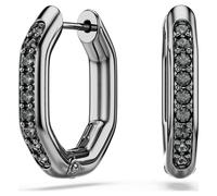 Pendientes de aro Dextera, Forma octagonal, Talla redonda, Negros, Baño de rutenio OS