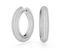 Swarovski Pendientes de aro Dextera, Medianos, Blancos, Baño de rodio