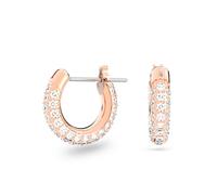 Pendientes de aro Dextera, Pavé, Pequeños, Blancos, Acabado en oro rosa de 18 quilates OS