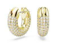 Pendientes de aro Dextera, Pequeños, Blancos, Acabado en oro de 18 quilates OS