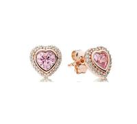 Pendientes de aro doble con forma de corazón bañados en plata de ley 925 for mujer, joyería hipoalergénica de bricolaje a la moda, regalo(B5507)