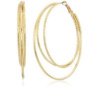 Pendientes de aro dorados de alambre liso y texturizado Guess