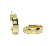 Pendientes de Aro en Oro Amarillo 18K | Tamaño pequeño 1.90cm diámetro exterior | 1.85g Oro 1ª Ley | Never say Never Joyería Fina Italiana | Regalo Tendencia Mujer Chicas