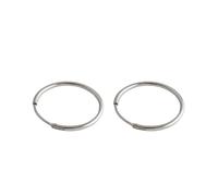 Pendientes de aro finos de plata de ley 925 para mujer,chapados en platino,1.5mm,15mm