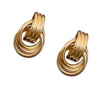 Pendientes de aro grandes chapados en oro y plata, cómodos, portátiles, joyería de moda para mujer, diseños elegantes, joyería de moda, talla única, como se describe, como se describe