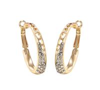 Pendientes de aro grandes con incrustaciones femeninas, joyería personalizada, aretes para mujer, talla única, Zinc, Sin piedra preciosa