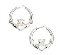 Pendientes de aro grandes con motivos de corazón, corazón y coronas, adorno para mujer, diseño de corona de regalo de San Valentín, talla única, como se describe, como se describe