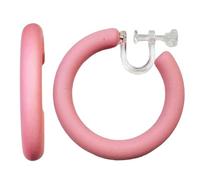 Pendientes de aro grandes de 40 mm, color rojo, negro y blanco, para mujer, verde, amarillo, rosa, azul, cómodo, sin perforación, aspecto perforado, 60 mm, grande, Resina, Sin piedra preciosa