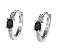 Pendientes de aro grandes para clips, elegantes y circonitas, 2 pares de pendientes infantiles de plata 925, A, Metal, Sin piedra preciosa