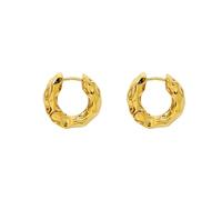 Pendientes de aro gruesos de oro para mujeres y niñas, aretes geométricos de plata y oro, hipoalergénicos, gruesos, abiertos, delicados regalos de joyería, 0, Metal, Sin gemas