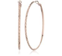 Pendientes de aro GUESS ""Basic"" de oro rosa con corte de diamante grande