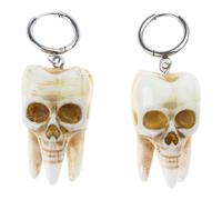 Pendientes de aro hechos a mano con forma de calavera de resina resistente, estilo gótico, punk, accesorio de joyería para mujeres y hombres de moda, uso diario, aleación de resina, otras piedras