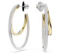 Pendientes de aro Hyperbola, Talla redonda, Medianos, Blancos, Combinación de acabados metálicos OS