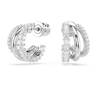 Pendientes de aro Hyperbola, Talla redonda, Mini, Blancos, Baño de rodio OS