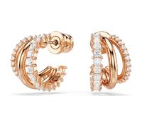 Pendientes de aro Hyperbola, Tallas mixtas, Mini, Blancos, Acabado en oro rosa de 18 quilates OS