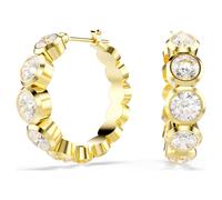 Swarovski Pendientes de aro Imber, Talla redonda, Blancos, Baño tono oro