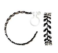 Pendientes de aro invisibles con clip para mujer, no perforados, dorados, pequeños, trenzados, cómodos, de plata, grandes aretes de clip, Resina, Sin piedra preciosa