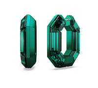 Swarovski Pendientes de aro Lucent, Forma octagonal, Pequeños, Verdes