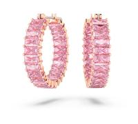 Pendientes de aro Matrix, Talla baguette, Rosas, Acabado en oro rosa de 18 quilates OS