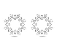 Swarovski Pendientes de aro Millenia, Talla pera, Blancos, Baño de rodio