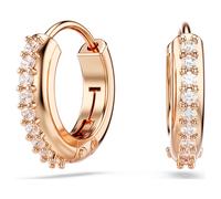 Pendientes de aro Matrix, Talla redonda, Blancos, Acabado en oro rosa de 18 quilates OS