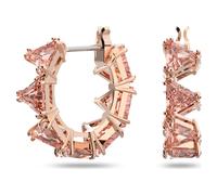 Pendientes de aro Matrix, Talla triangular, Pequeños, Rosas, Baño tono oro rosa OS