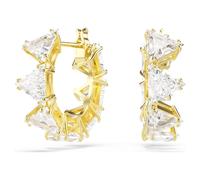 Pendientes de aro Matrix, Talla triangular, Triángulo, Mini, Blancos, Acabado en oro de 18 quilates OS