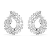 Pendientes de aro Matrix, Tallas redondas combinadas, Blancos, Baño de rodio OS