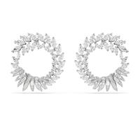 Pendientes de aro Mesmera, Talla marquisa, Blancos, Baño de rodio OS