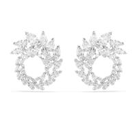 Pendientes de aro Mesmera, Talla marquisa, Blancos, Baño de rodio OS