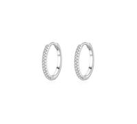 Pendientes de aro para mujer, 13,4 mm con aretes de moissanita, platino PT950