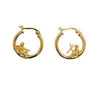 Pendientes de aro para mujer, diseño de ángel y diablo, joyería para mujer, estrella, talla única, Metal