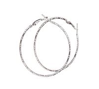 Pendientes de aro para mujer, diseño de círculo, regalo para esposa, novia, orejas, accesorios de uso diario, color plateado, 5.5x5.5 cm, Plástico, como se muestra en la
