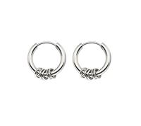Pendientes de aro para Mujeres Acero de Titanio, aretes de aro Plateado/Negro Redondo con círculos de 8 mm-20 mm Men Hoop Men