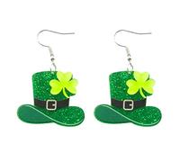 Pendientes de aro para mujeres y niñas 2023, aretes de sombrero para niñas, aretes para el día de San Valentín, regalo del día de San Valentín, 1 par de aretes pequeños, talla única, Acrílico