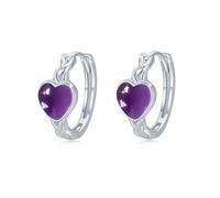 Pendientes de aro para niña, plata de ley 925, pequeños pendientes de aro con corazón, pendientes hipoalergénicos, regalo para mujeres, niños, niñas, regalos de cumpleaños, 14mm, Plata de ley
