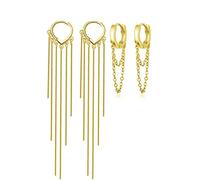Pendientes de aro pequeños chapados en oro de 14 quilates para mujer, 1 par de aretes de aro colgantes, hipoalergénicos, delicados, aretes de oro para mujeres y niñas, regalo de joyería, latón, sin
