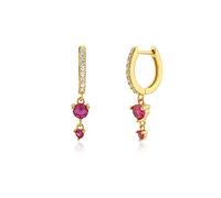 Pendientes de aro pequeños chapados en oro de 14 quilates para mujer, 1 par de aretes de aro colgantes, hipoalergénicos, delicados, aretes de oro para mujeres y niñas, regalo de joyería, Latón